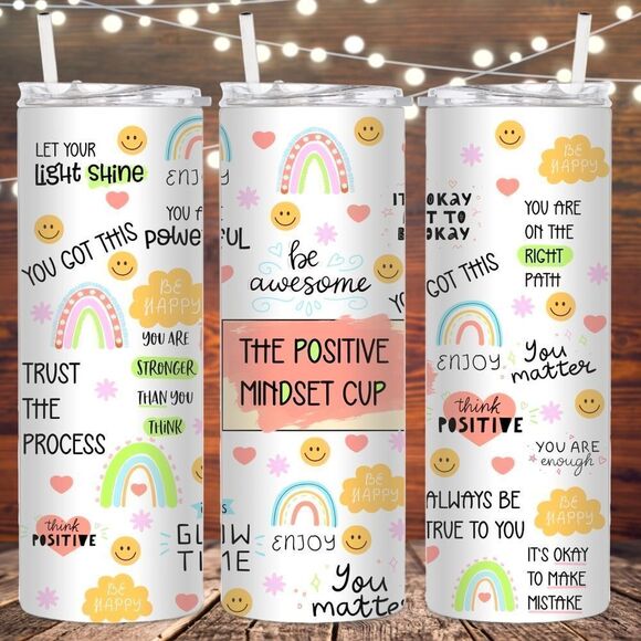 handmade Other - The positive midset metal 20 fl oz skinny tumbler